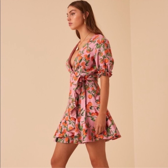 Finders keepers Aranciata pink wrap dress size small - Picture 2 of 15